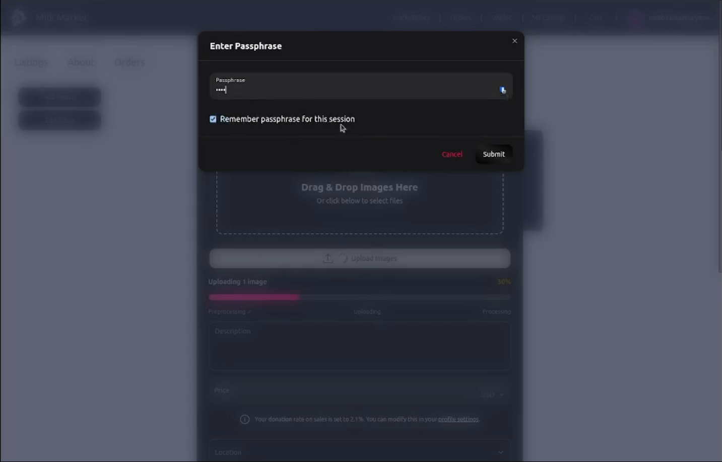 List Product with Passphrase